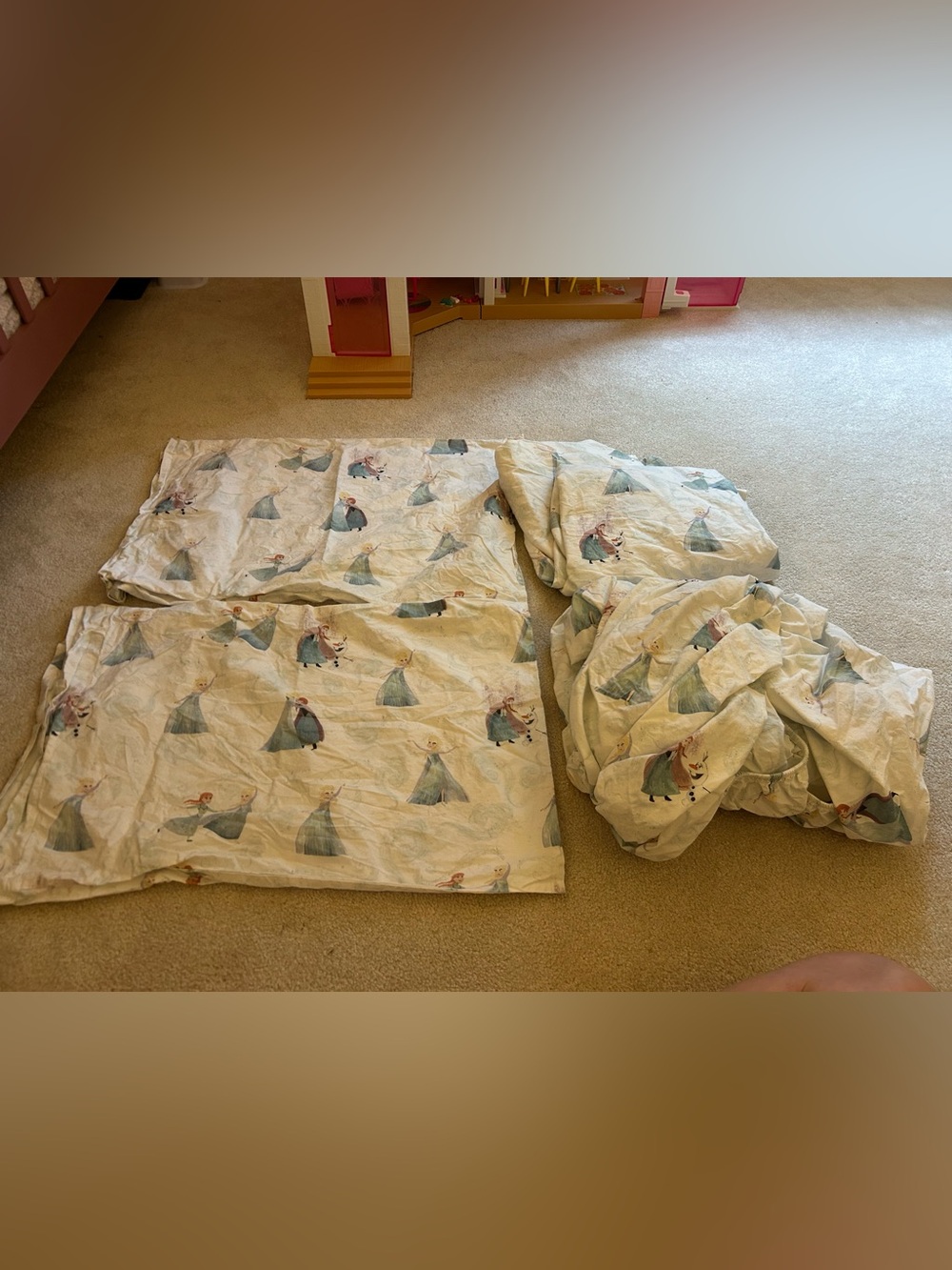 Pottery Barn Kids Disney Frozen Organic Cotten Sheet Set Full Size